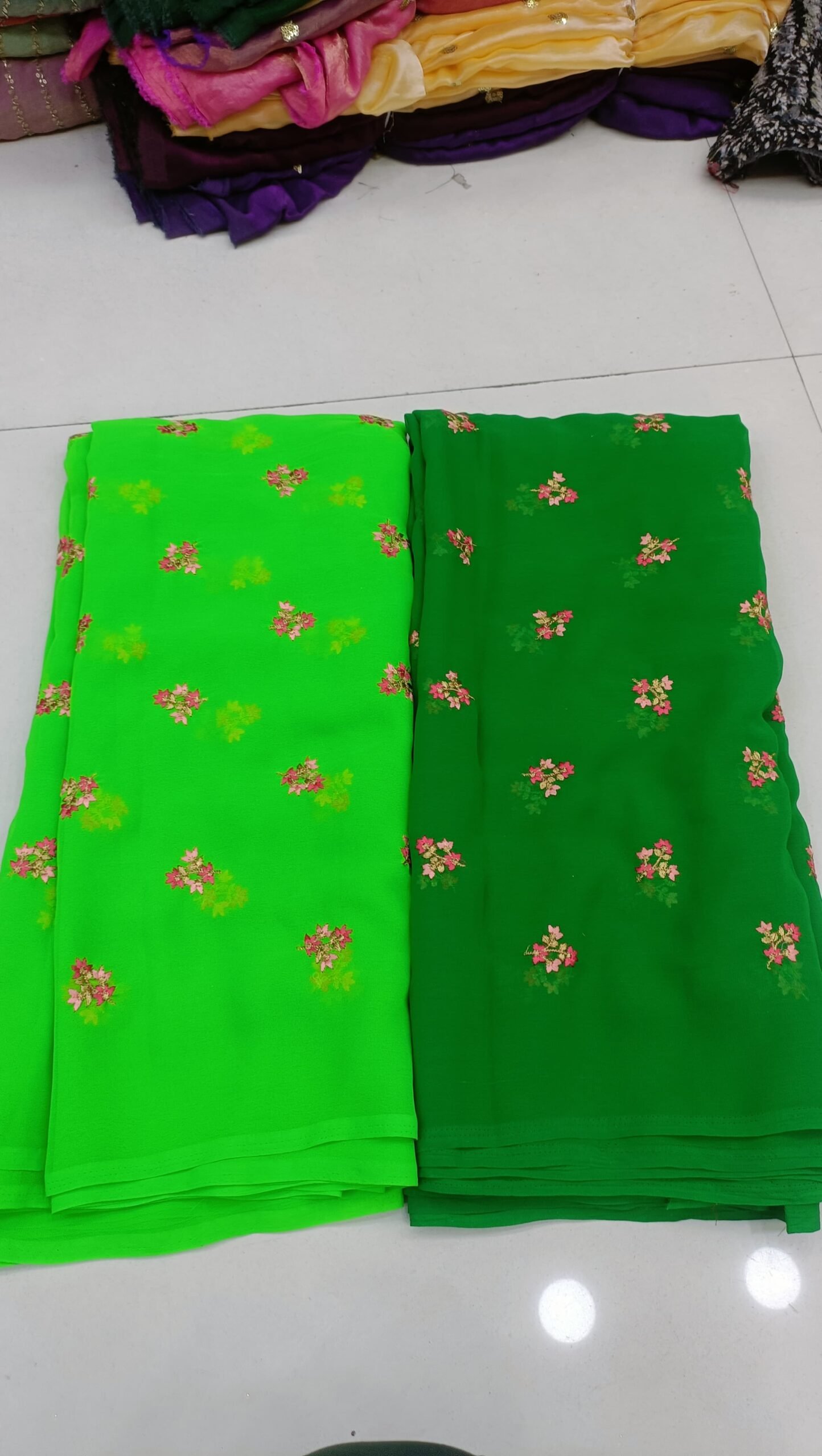 Georgette multy flower work