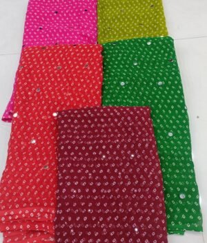 Georgette print with mirror work