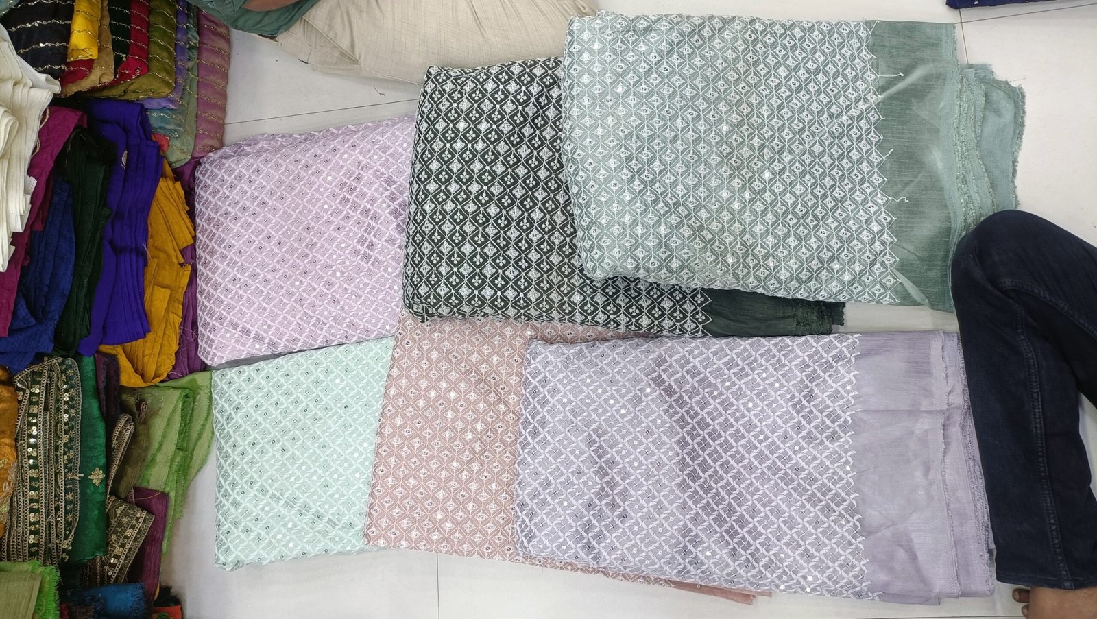 heavy lakhnavi work on silk