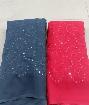 Georgette mirror work