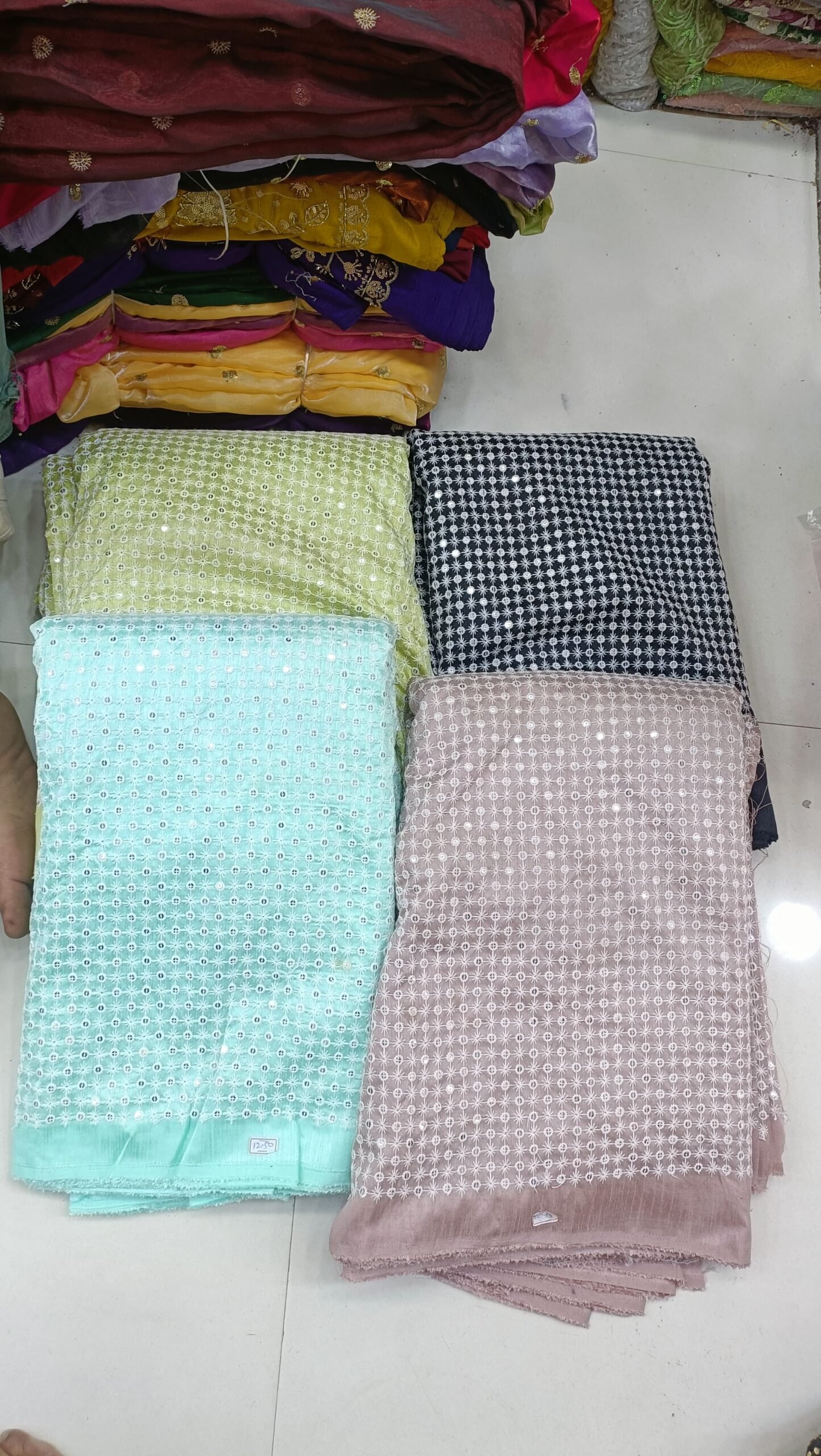heavy lakhnavi work on banglori silk