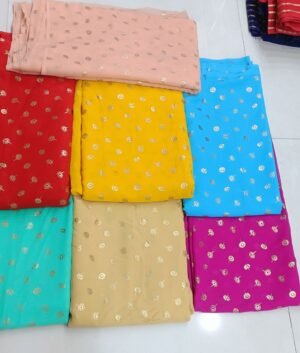 Georgette zari foil lines  panna 42 rate