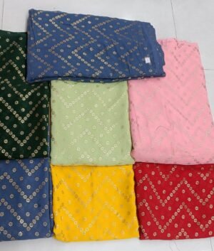 Georgette zari foil lines  panna 42 rate