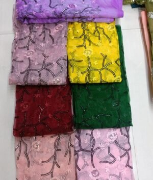 organza  black  seq flower