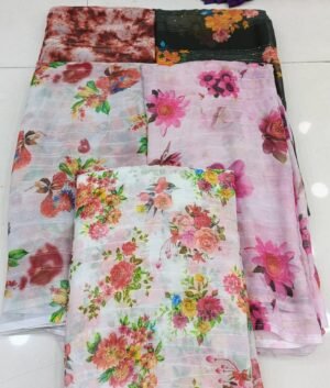Georgette print with seq lines