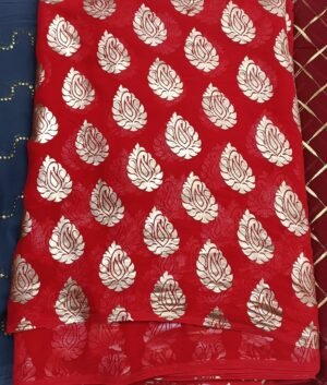 Georgette zari foil lines  panna 42 rate