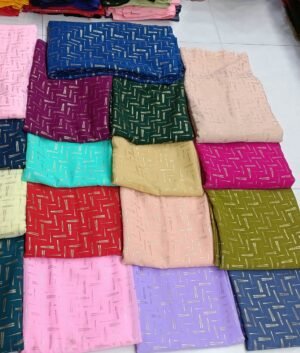 Georgette zari foil lines  panna 42 rate