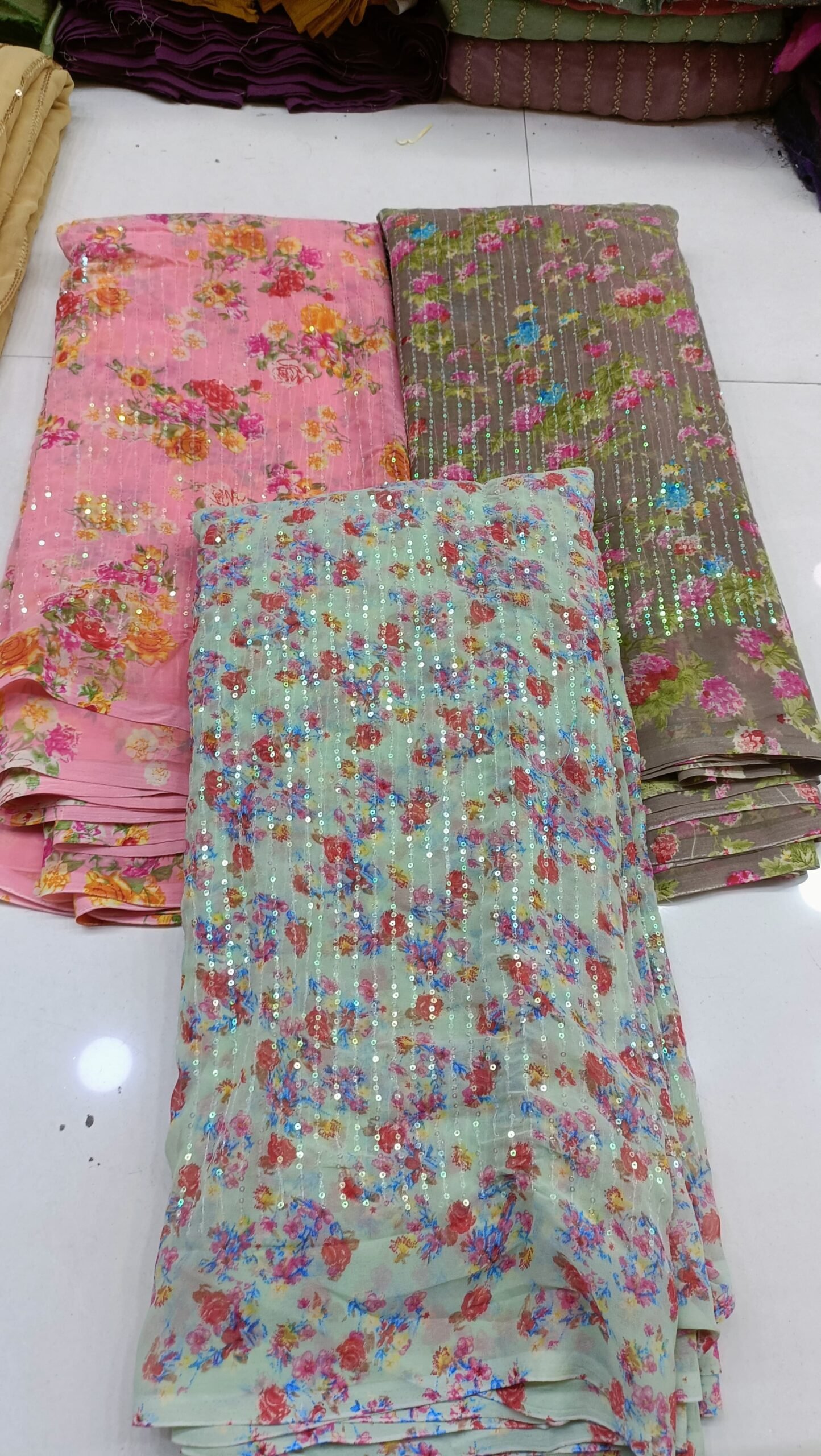 Georgette seq line digital prints