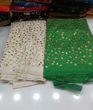 mulburry silk  antique jari jaal
